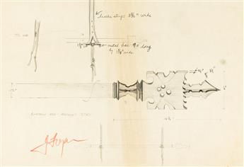 (FILM / WARNER BROTHERS / SEVEN ARTS) JOHN TRUSCOTT Archive of set design sketches for the 1967 film Camelot.